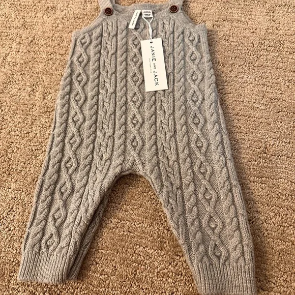 Janie and Jack stormy heather gray baby sweater overall - Picture 5 of 7